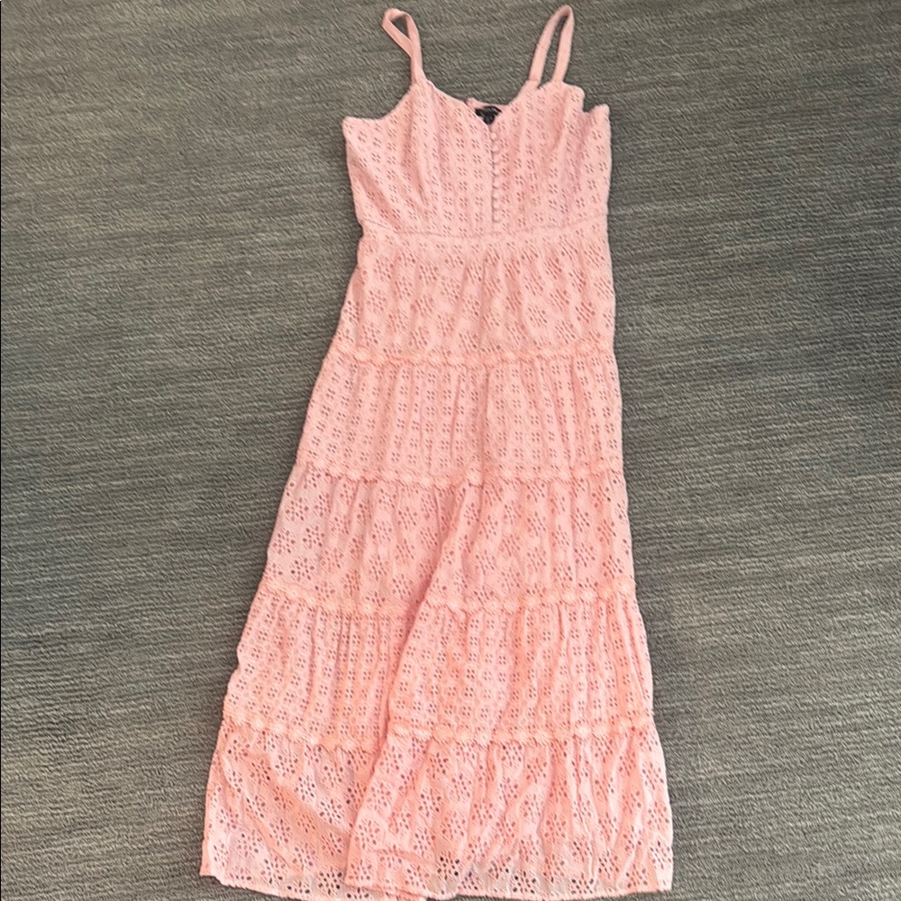 Boston Proper Pink Lace Maxi Dress